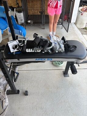 Apex G3 Adjustable Weight Bench in Black with Blue Accent